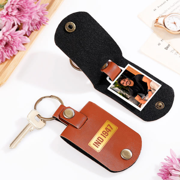 India 1947 Personalized Photo Keychain