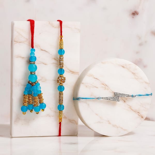 Infinity Pearl Bhaiya Bhabhi Rakhi Set