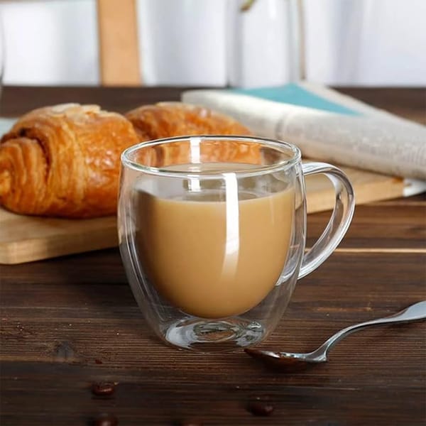 Insulated Borosilicate Glass Tea Cups  Set Of 2