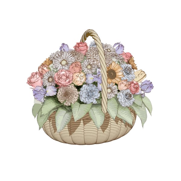 INTERFLORA BASKET ARRANGEMENT OF FLOWERS