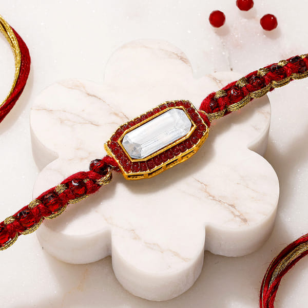 Intricate Kundan Work Rakhi