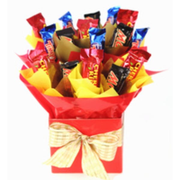 Irresistible Chocolate Bouquet with Cherry Ripes, Time Outs, and Mars Bars
