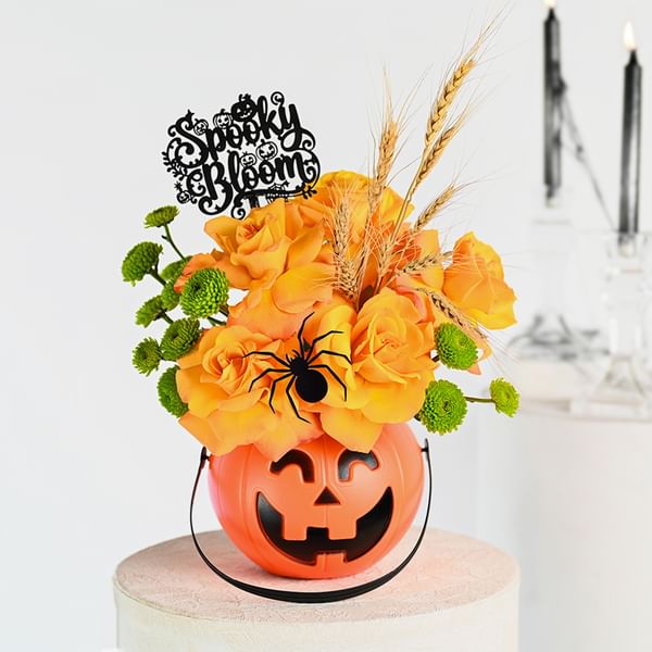 Jack-O-Blooms Halloween Pumpkin Arrangement