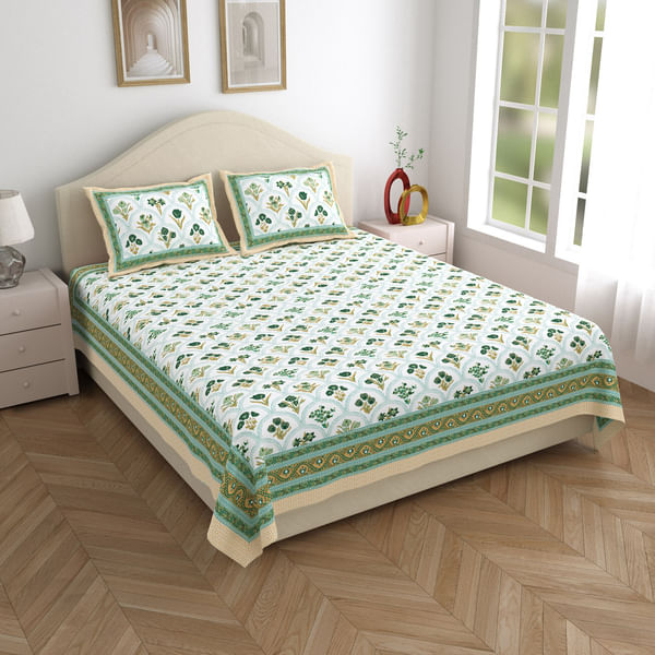 Jade Haven Double Bedsheet And Pillow Cover Set