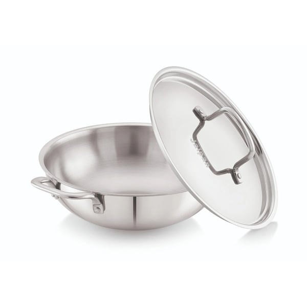 Jaipan Tri-Ply Kadai with SS Lid , 22, 1.1 Ltr