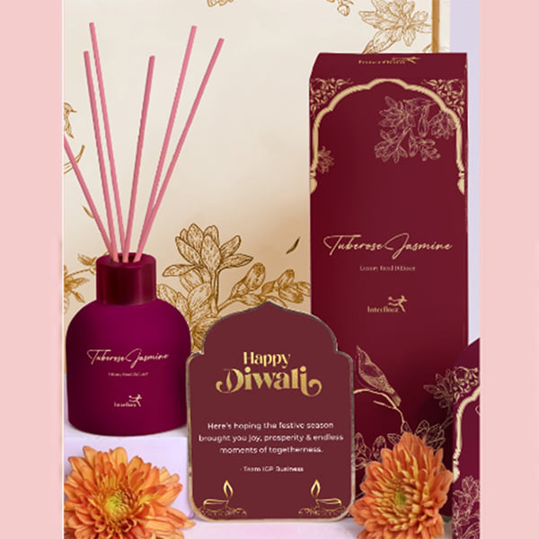 Jasmine Diffuser With Diwali Greeting Card