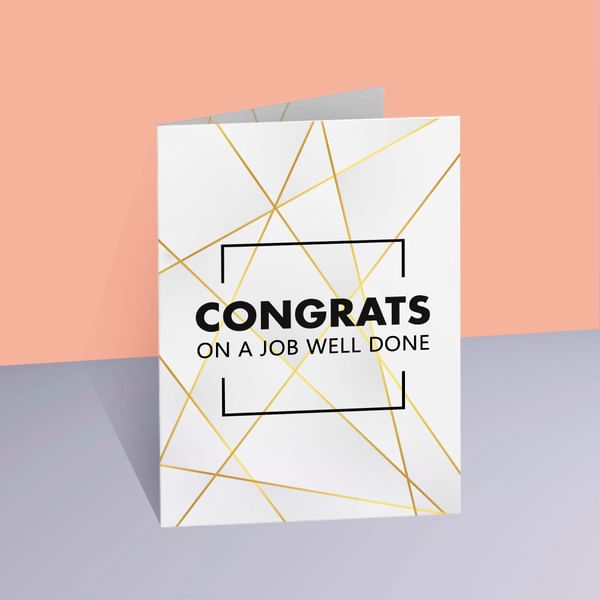 Job Well Done Personalized A5 Congrats Laminated Card