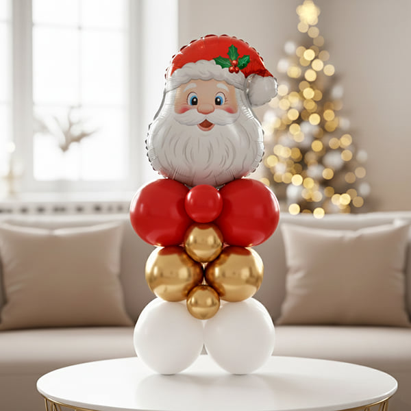 Jolly Santa Christmas Balloon Cluster Bouquet