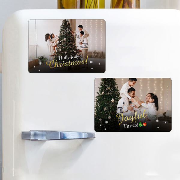 Joyful Times Personalized Christmas Fridge Magnets - Set Of 2