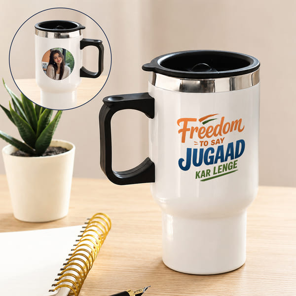 Jugaad Kar Lenge Personalized Travel Mug
