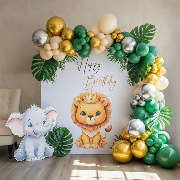 Jungle Safari Birthday Balloon Setup