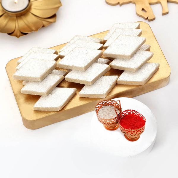 Kaju Katli (200 gms) with Roli Chawal