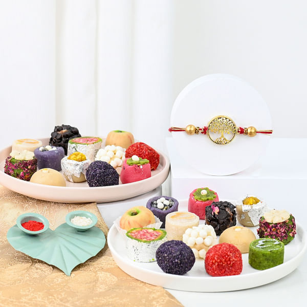 Kalpavriksha Rakhi And Sweet Gift Hamper