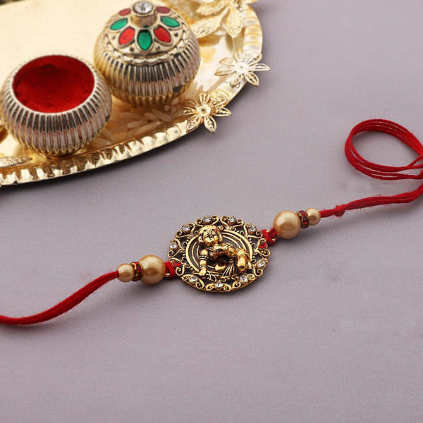 Kanha Antique Metal Rakhi