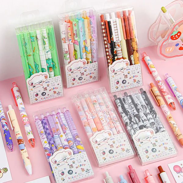 Kawaii Gel Pen Set - Assorted - 6 Pc