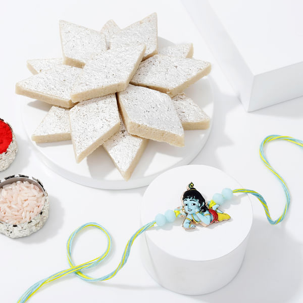 Krishna Rakhi With Kaju Katli