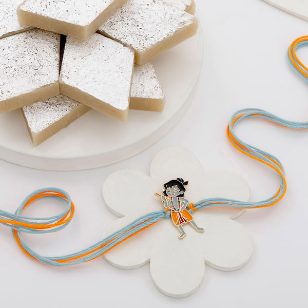 Krishna Rakhi With Kaju Katli