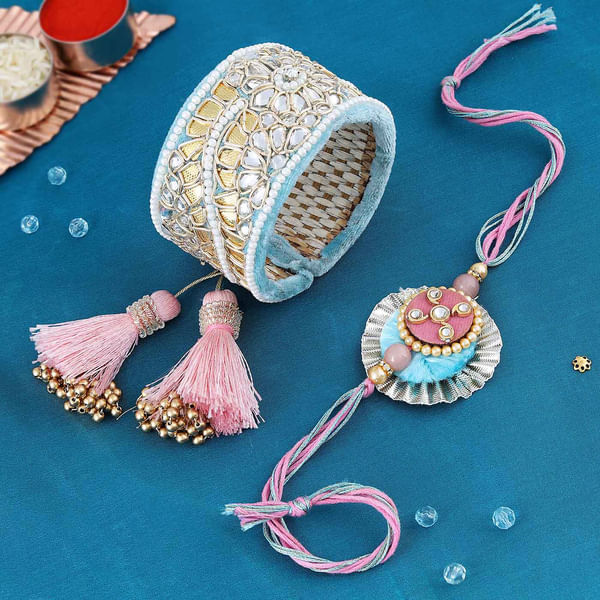 Kundan And Velvet Bhaiya Bhabhi Rakhi