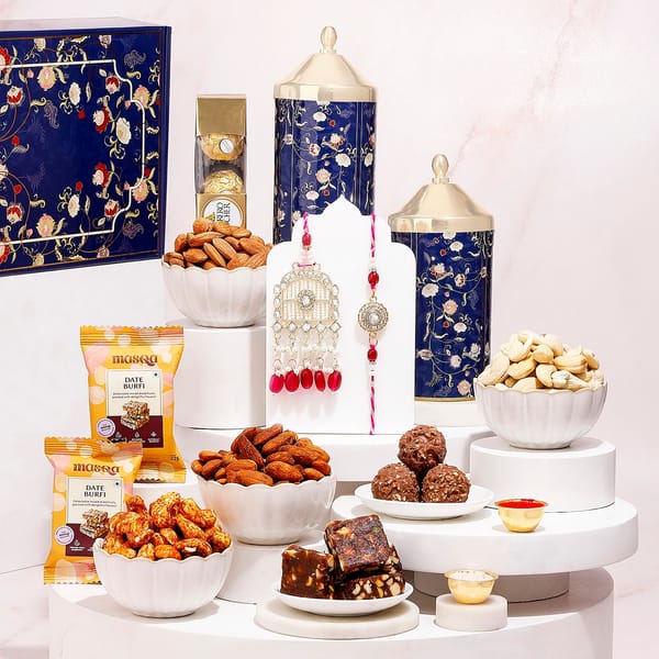 Kundan Pearl Elegance Rakhi Hamper