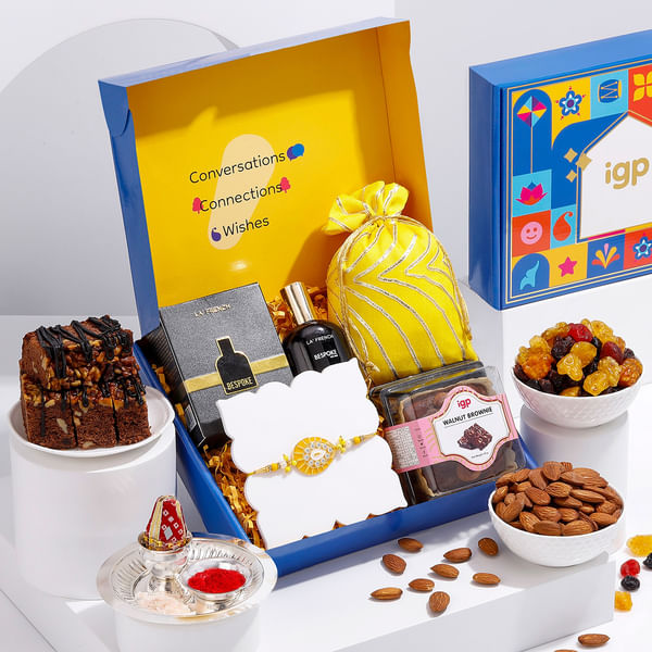 Kundan Pearl Rakhi Hamper