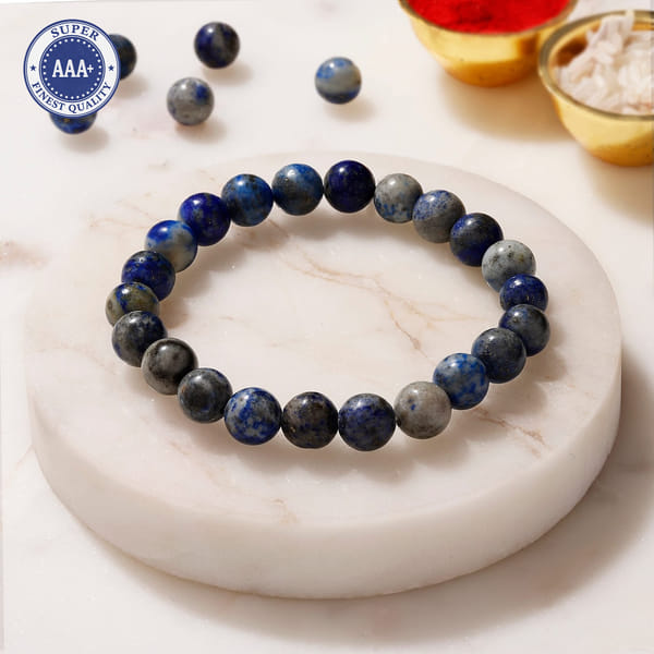 Lapis Lazuli Wisdom and Focus Gemstone Bracelet Rakhi