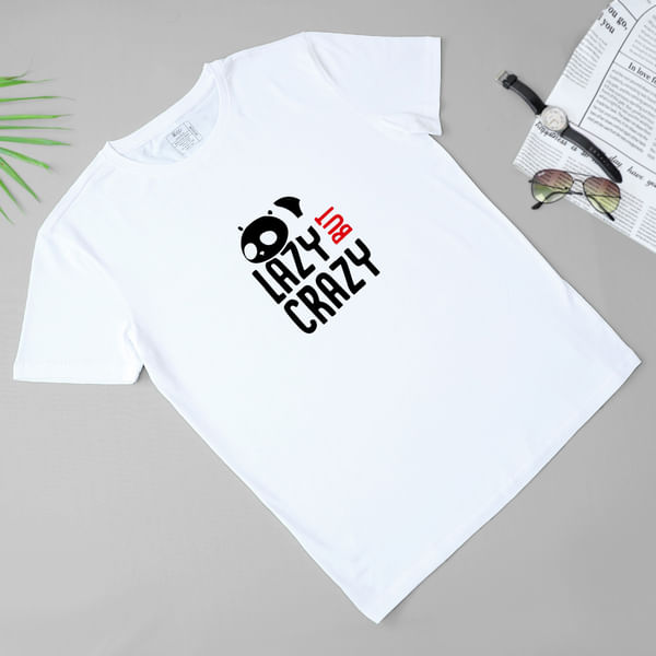 Lazy But Crazy Men's T-Shirt  - white