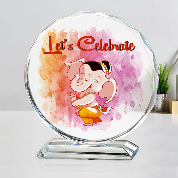 Let's Celebrate Customized Ganpati Crystal