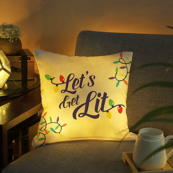 Let's Get Lit LED Satin Cushion