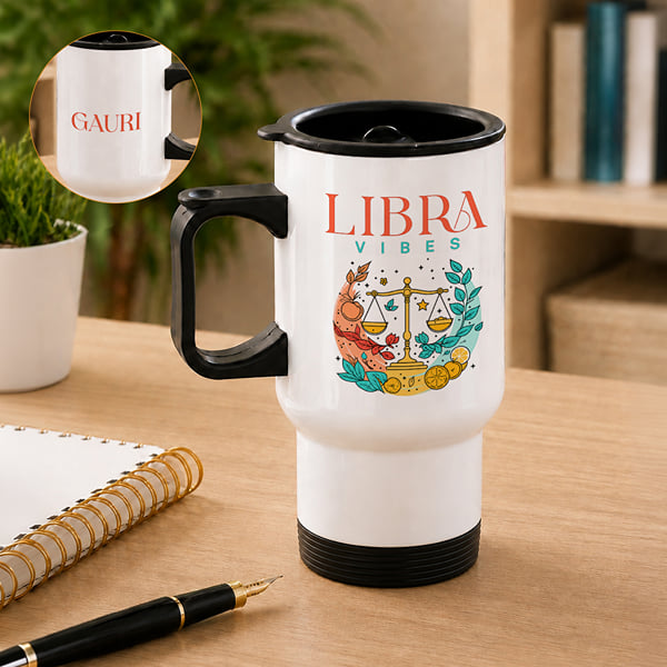 Libra Vibes Personalized Travel Mug