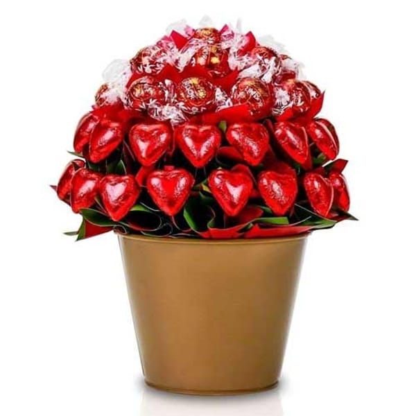 Lindt and Belgian Heart Chocolate Arrangement