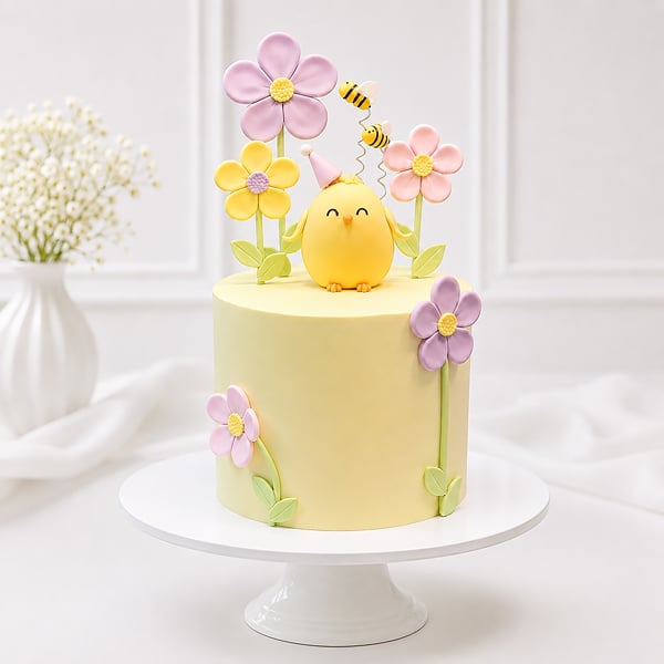 Little Chick Floral Designer Cake 1 kg
