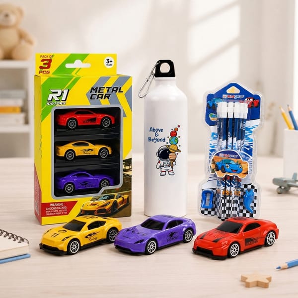 Little Racer Sipper and Stationery Gift for Rakhi