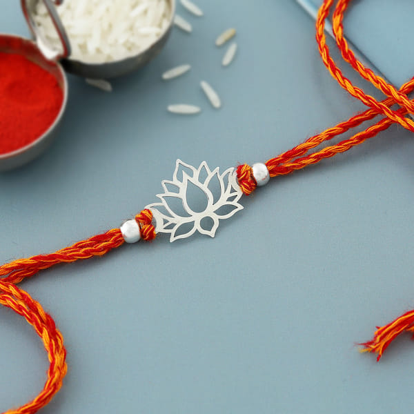 Lotus 925 Sterling Silver Rakhi