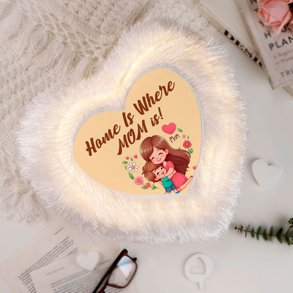 Love For Mom Mother's Day LED Fur Cushion