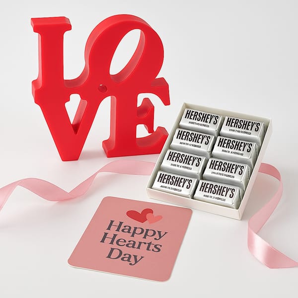 LOVE Table Decor with Hershey's Nuggets & Card
