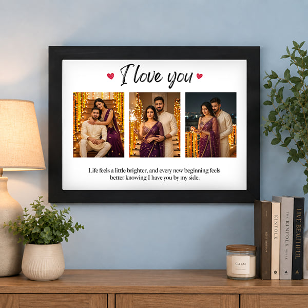 Love That Lights Up Personalized Diwali Photo Frame