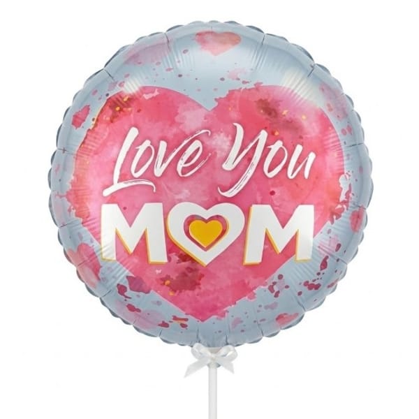 Love You Mom Foil Balloon With Helium Gas