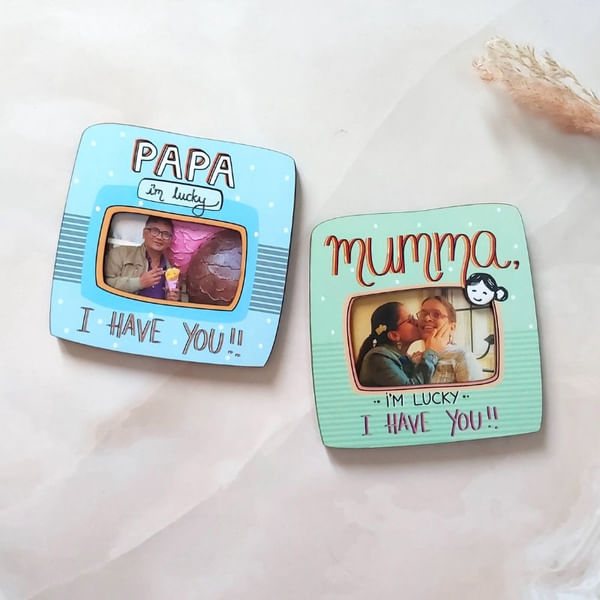 Love You Mumma Papa Photomagnet - Set Of 2