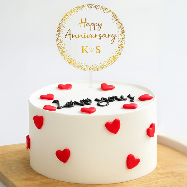Love You Personalized Anniversary Cake