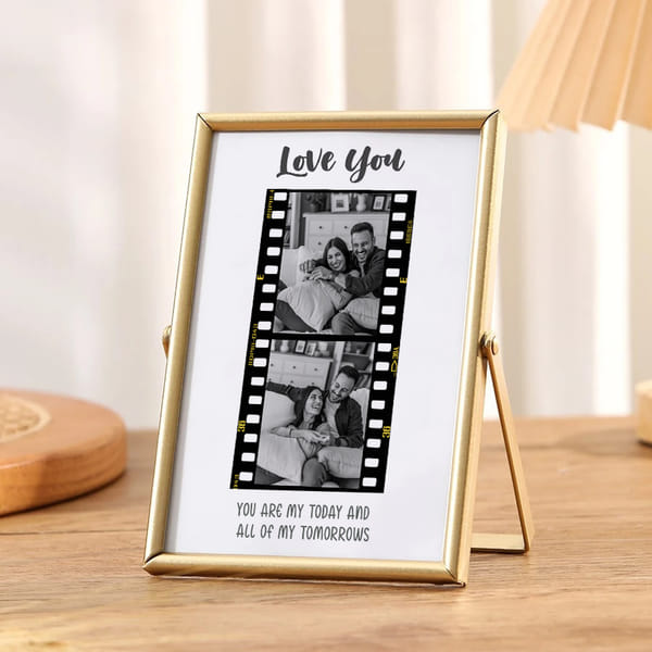 Love You Personalized Golden Photo Frame