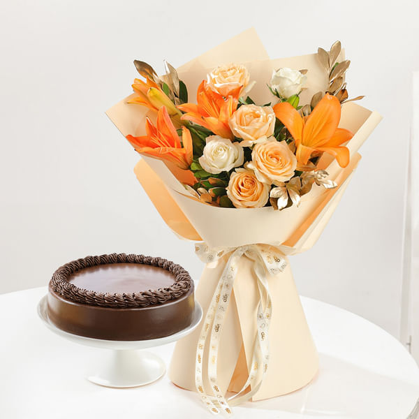 Lovely Blooms And Belgian Cake Bliss