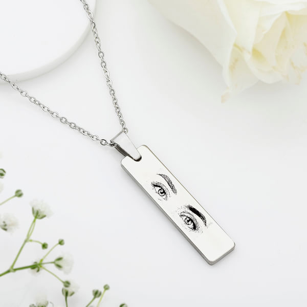 Loving Gaze Personalized Silver Pendant For Her