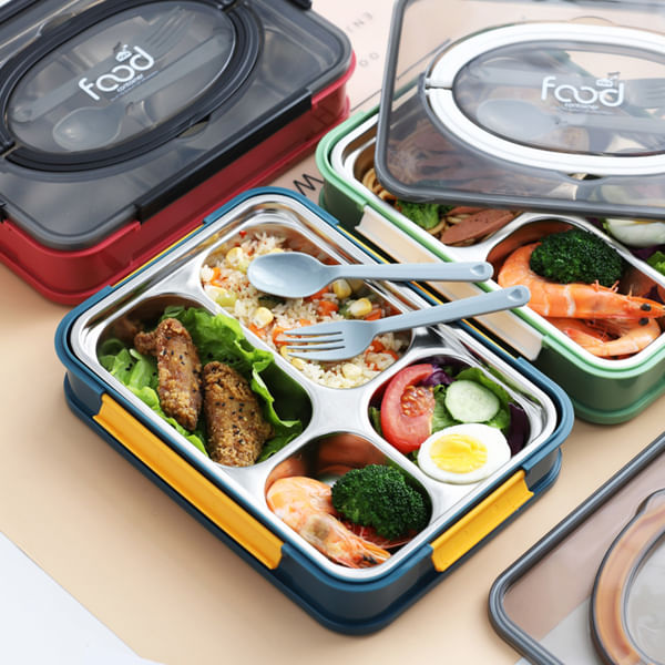 Lunch Box - 4 Compartments - Reheatable - Single Piece