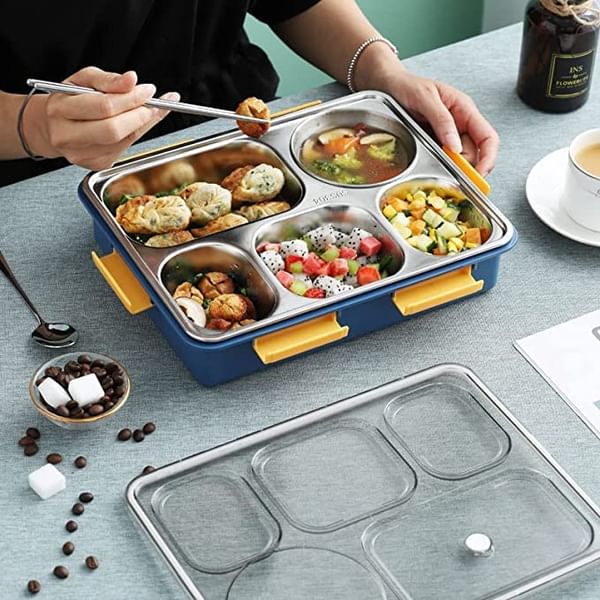 Lunch Box - 5 Compartments - Reheatable - Assorted - Single Piece