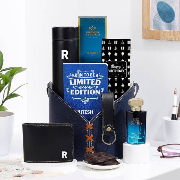 Luxe Essentials Personalized Birthday Hamper For Him