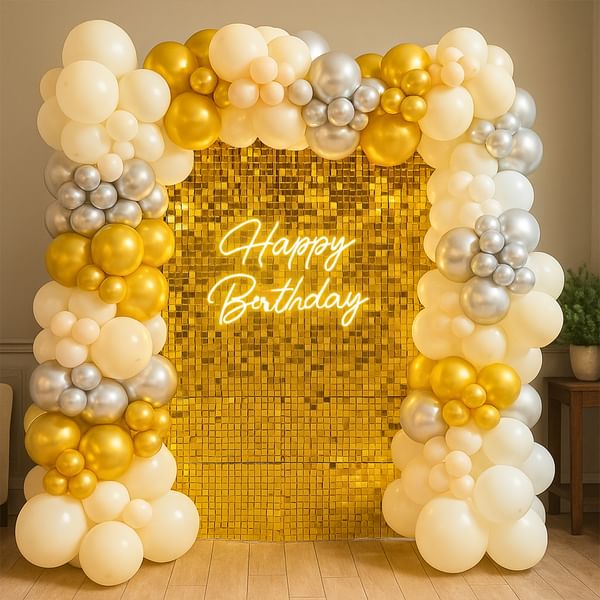 Luxe Gold Birthday Balloon Decor