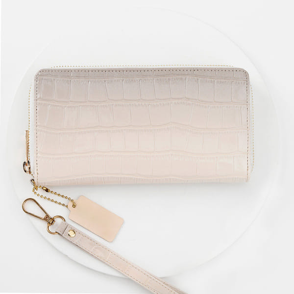 Luxurious Croc Print Zip-Around Women's Wallet
