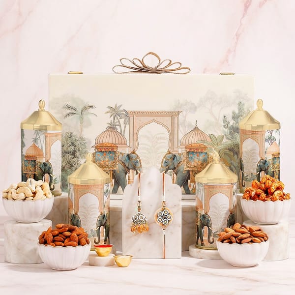 Luxury Bhaiya Bhabhi Rakhi Hamper with Gourmet Delights