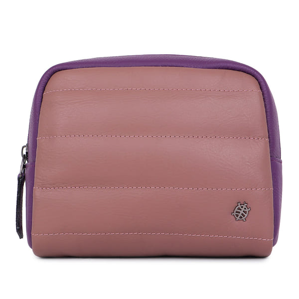 Luxury Leather Travel Pouch - Mauve