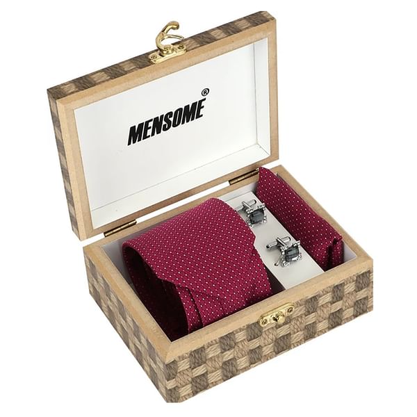 Magenta Statement Tie And Accessory Set